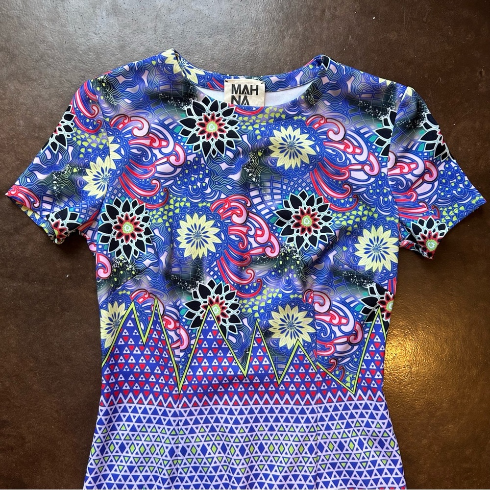 Mah Na Mah Na by Jen Kao vibrant psychedelic dress- size 8 - Picture 4 of 14